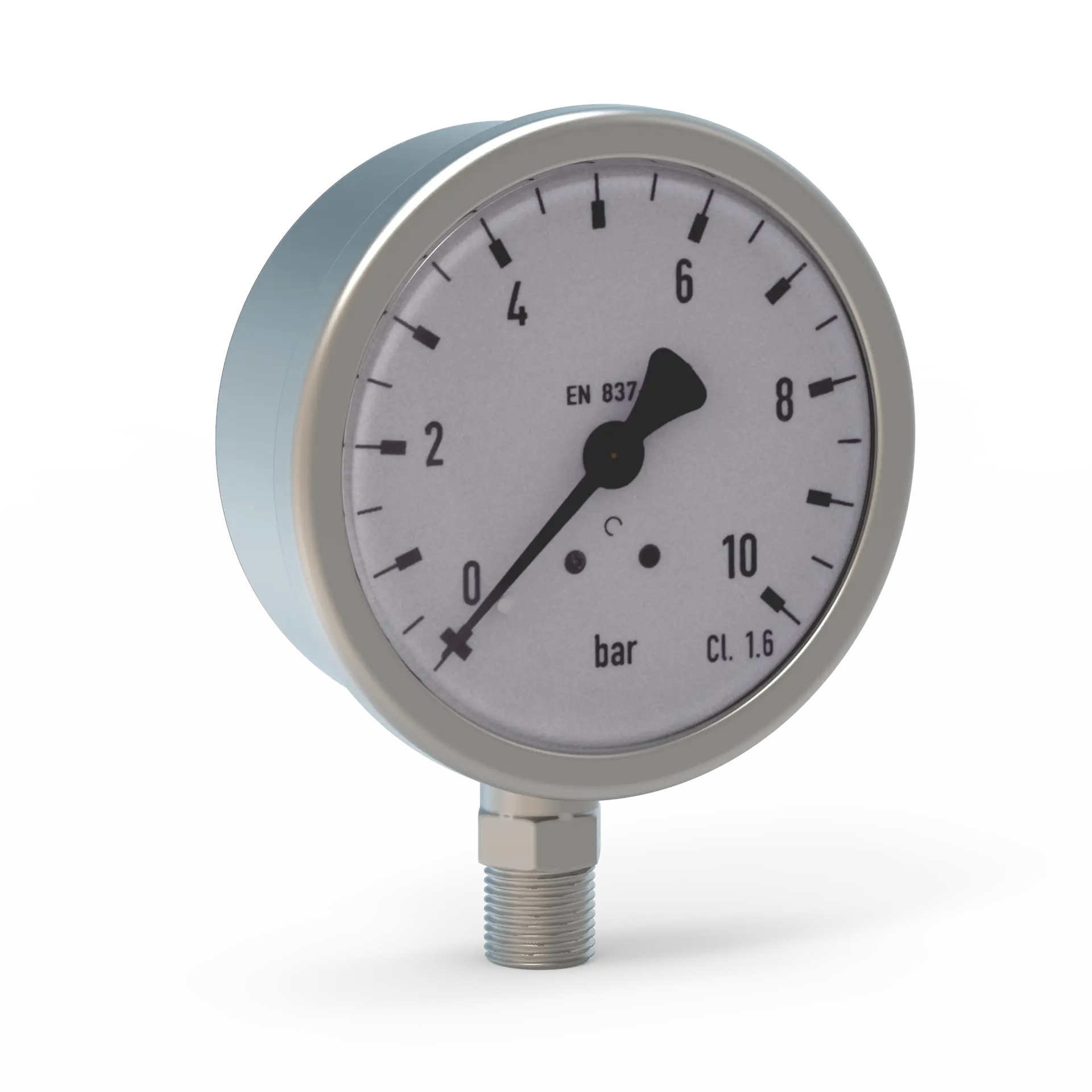 Manometer | 1/4" axial | 0-10 bar | V4A | ohne Gly