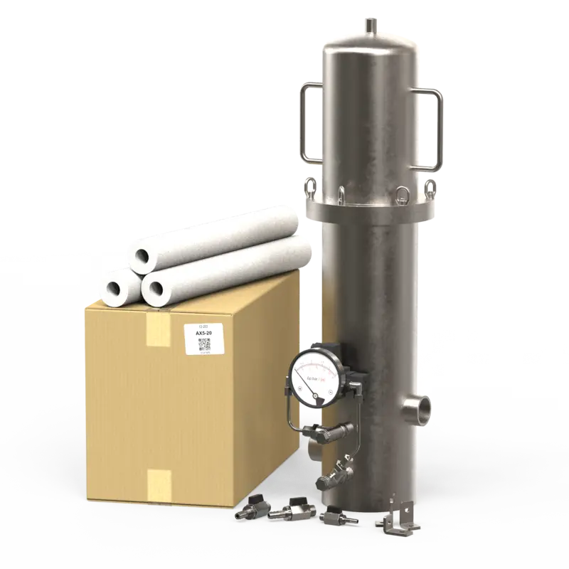 Kerzenfiltergehäuse - Edelstahl - 5100002 KF-24 VDI 6044 | KF-24 Anlagenvolumen 8-24 m³